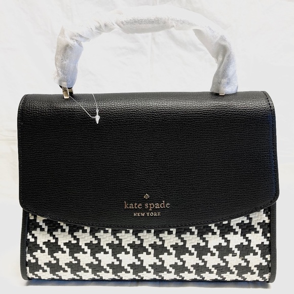 Kate Spade Handbags - NWOT Kate Spade Darcy Top Handle Woven Houdstooth Crossbody